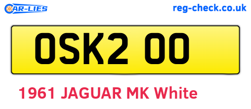 OSK200 are the vehicle registration plates.