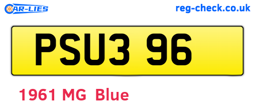 PSU396 are the vehicle registration plates.