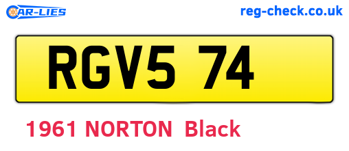 RGV574 are the vehicle registration plates.