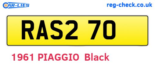 RAS270 are the vehicle registration plates.