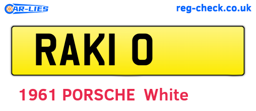 RAK10 are the vehicle registration plates.