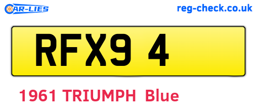 RFX94 are the vehicle registration plates.