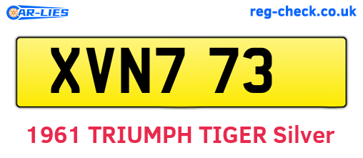 XVN773 are the vehicle registration plates.