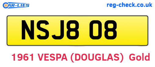 NSJ808 are the vehicle registration plates.