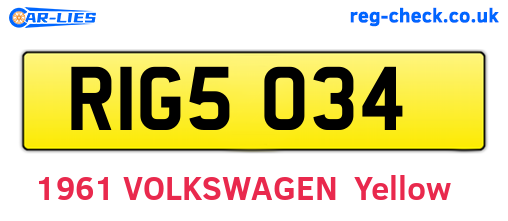 RIG5034 are the vehicle registration plates.