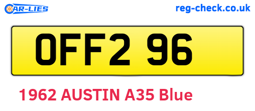 OFF296 are the vehicle registration plates.