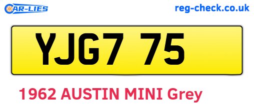 YJG775 are the vehicle registration plates.