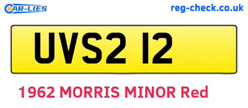 UVS212 are the vehicle registration plates.
