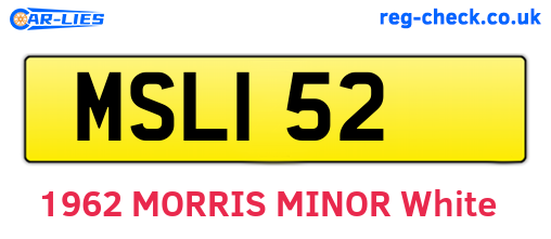 MSL152 are the vehicle registration plates.