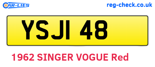 YSJ148 are the vehicle registration plates.