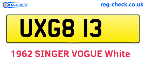 UXG813 are the vehicle registration plates.