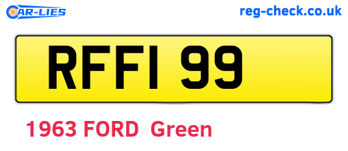 RFF199 are the vehicle registration plates.