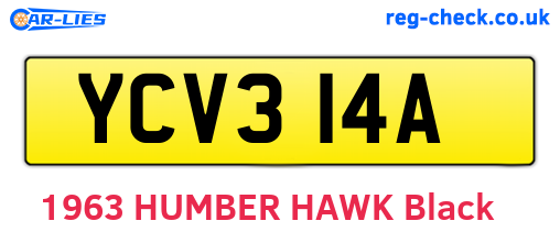 YCV314A are the vehicle registration plates.