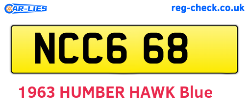 NCC668 are the vehicle registration plates.