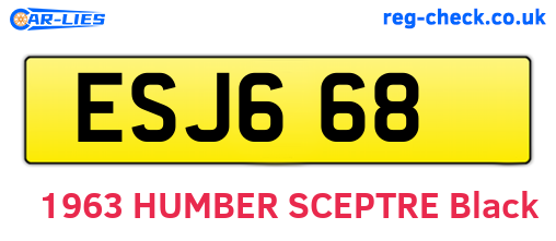 ESJ668 are the vehicle registration plates.
