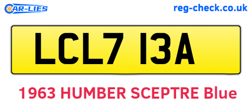 LCL713A are the vehicle registration plates.