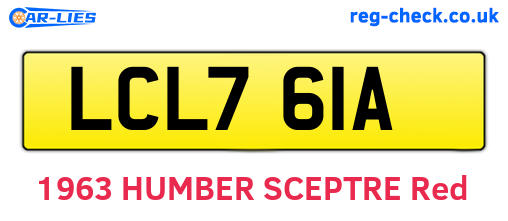 LCL761A are the vehicle registration plates.