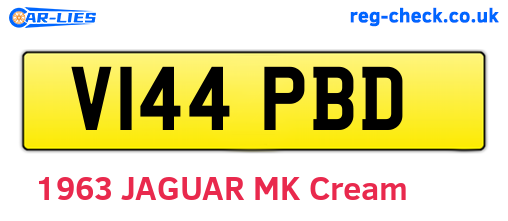 V144PBD are the vehicle registration plates.