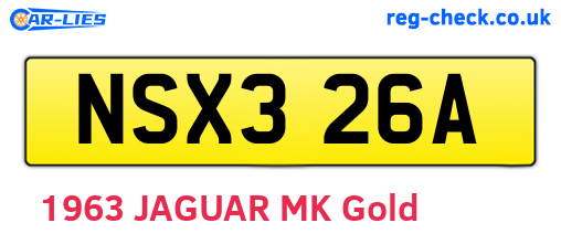 NSX326A are the vehicle registration plates.