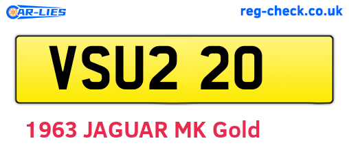 VSU220 are the vehicle registration plates.