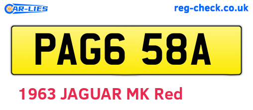 PAG658A are the vehicle registration plates.