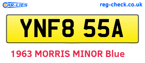 YNF855A are the vehicle registration plates.