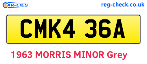 CMK436A are the vehicle registration plates.