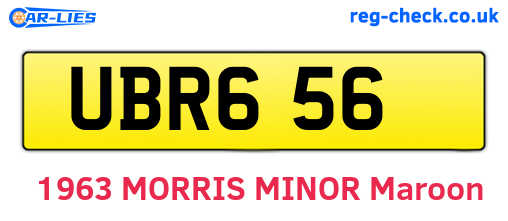 UBR656 are the vehicle registration plates.