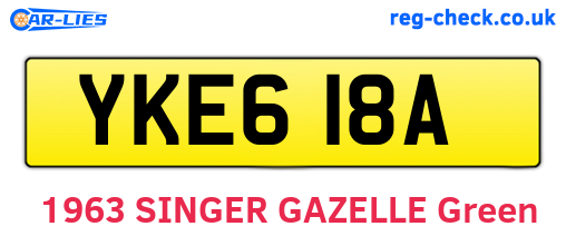 YKE618A are the vehicle registration plates.