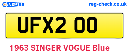 UFX200 are the vehicle registration plates.
