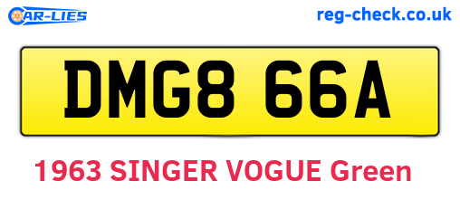 DMG866A are the vehicle registration plates.
