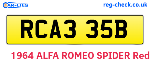 RCA335B are the vehicle registration plates.