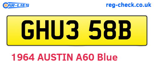 GHU358B are the vehicle registration plates.