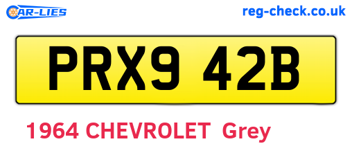 PRX942B are the vehicle registration plates.