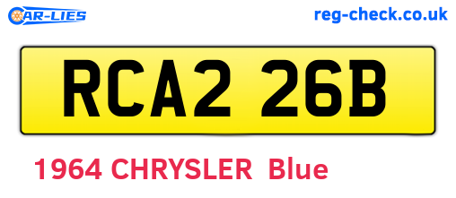 RCA226B are the vehicle registration plates.