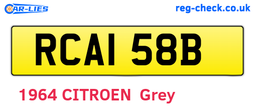 RCA158B are the vehicle registration plates.