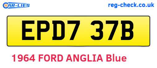 EPD737B are the vehicle registration plates.