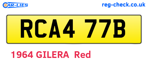 RCA477B are the vehicle registration plates.