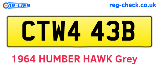 CTW443B are the vehicle registration plates.