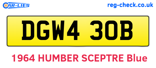 DGW430B are the vehicle registration plates.