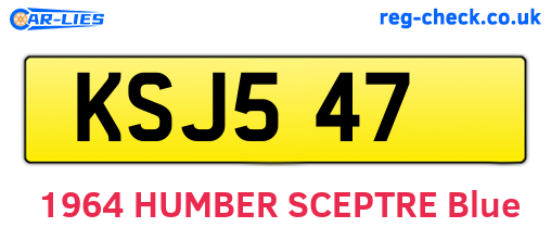 KSJ547 are the vehicle registration plates.