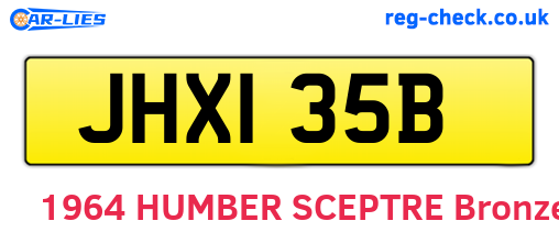 JHX135B are the vehicle registration plates.