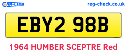 EBY298B are the vehicle registration plates.