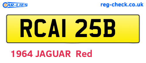 RCA125B are the vehicle registration plates.