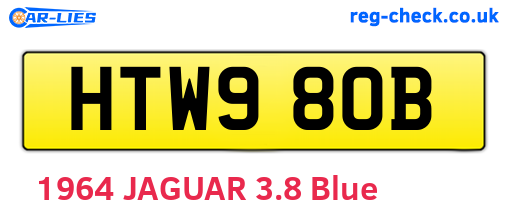 HTW980B are the vehicle registration plates.