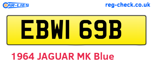 EBW169B are the vehicle registration plates.