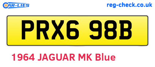 PRX698B are the vehicle registration plates.