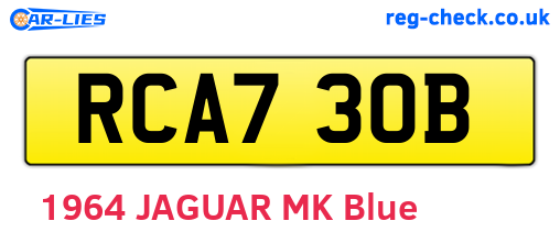 RCA730B are the vehicle registration plates.