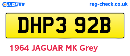 DHP392B are the vehicle registration plates.