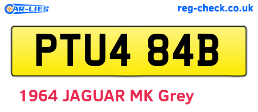 PTU484B are the vehicle registration plates.